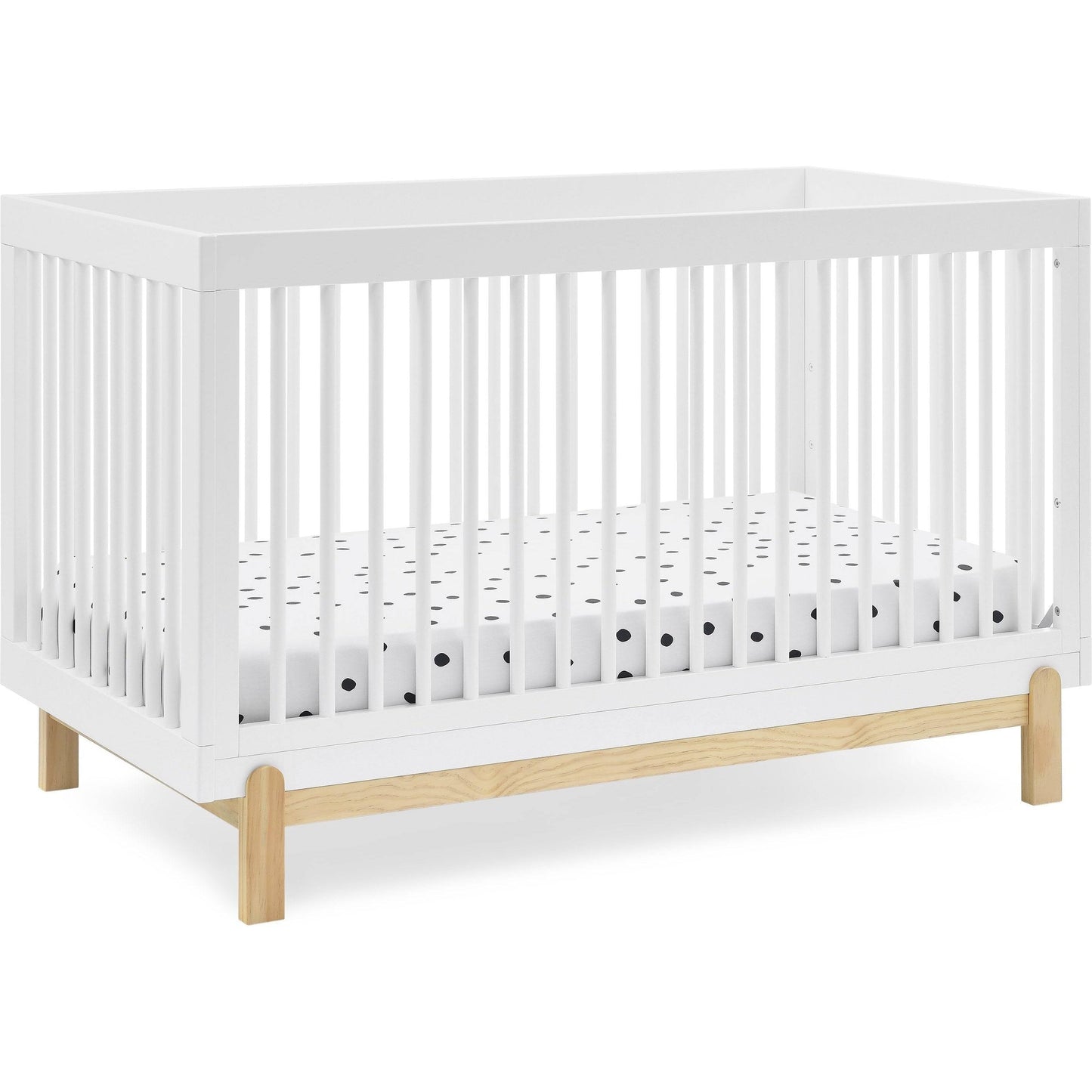 Poppy 4-In-1 Convertible Crib - Bianca White/Natural