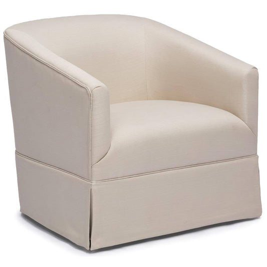 Pointe Elm Linen Skirted Swivel Chair