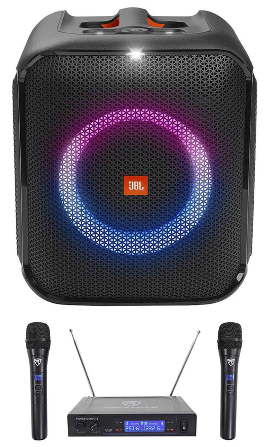 Partybox Encore Essential Portable Compact Party Speaker W Led+Wireless Mics