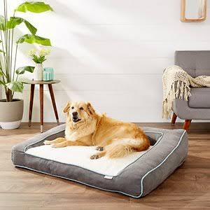 Plush Orthopedic Bolster Dog Bed W/Removable Cover Gray X-Large