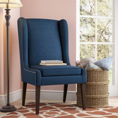 Polyester Wingback Chair Fabric: Navy