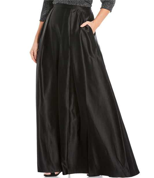 Plus Size Satin Ball Gown Skirt Black 3x