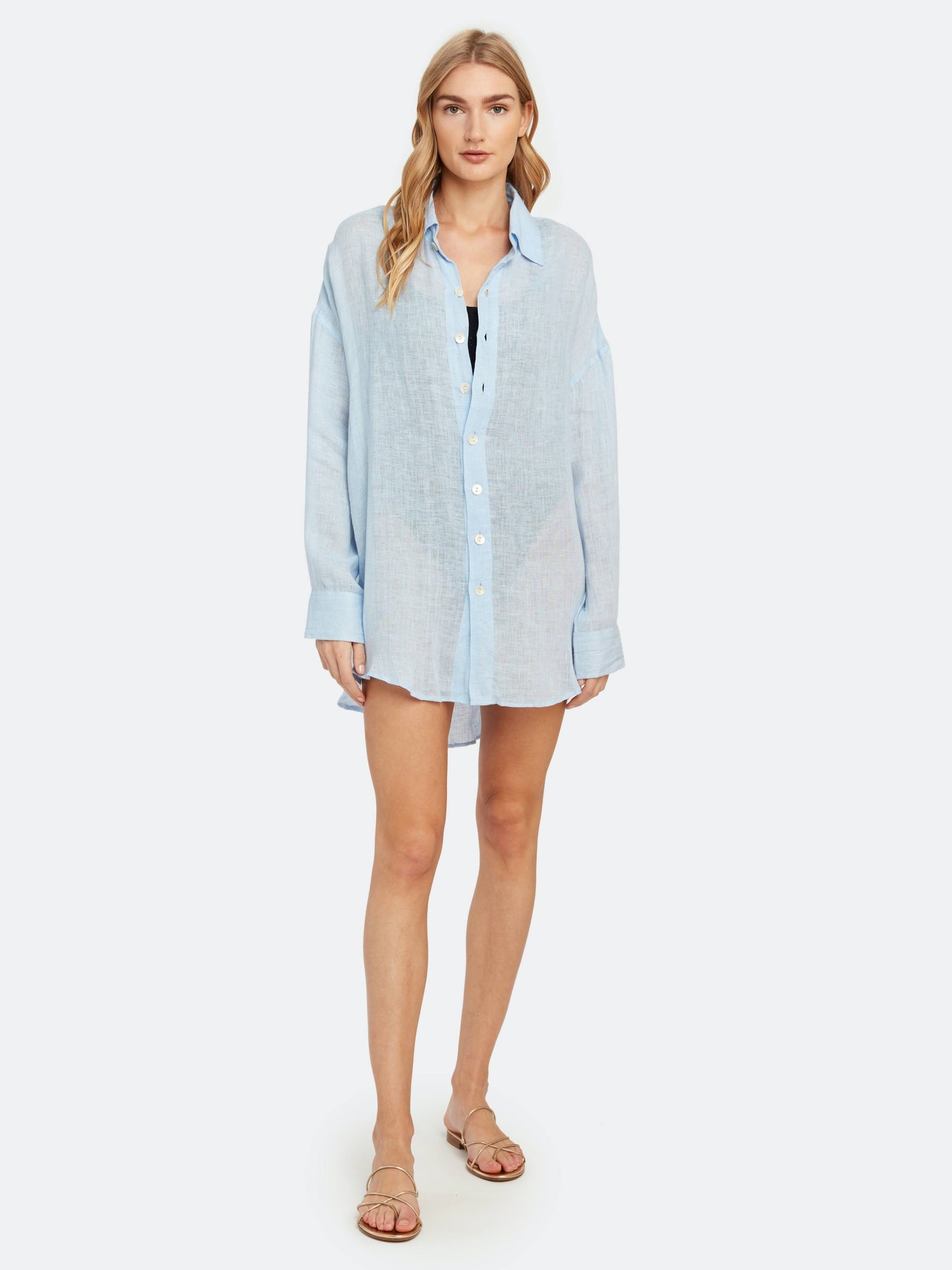 Playa Oversized Linen Shirt - Curate Sustainable Apparel M / Agave Ecolinen