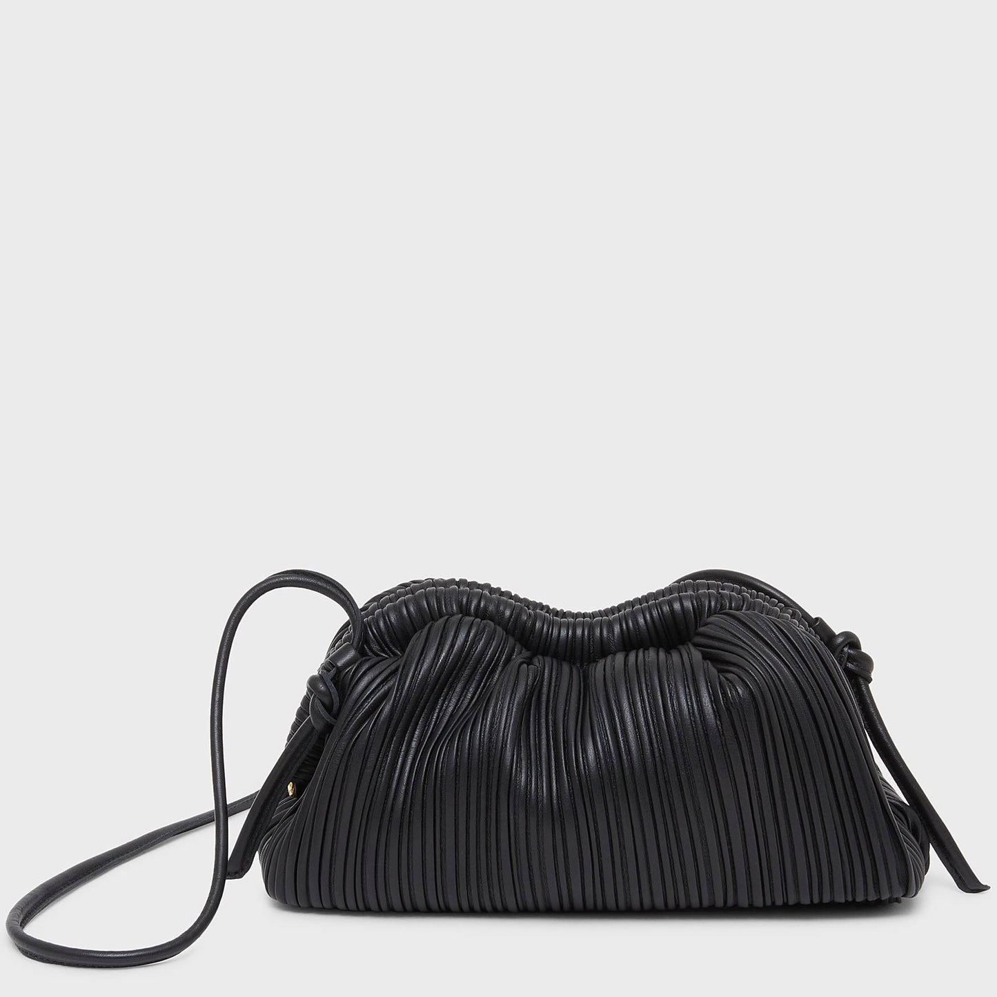 Pleated Mini Cloud Clutch - Black