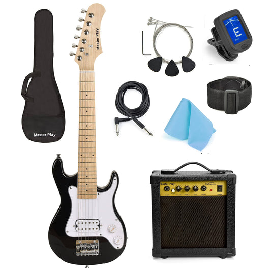 Play 30 Inch Electric Guitarfor Kids/Beginner With Complete Starter Kit 20 Watt Amp 6 Extra String Picks Gig Bag Shoulder Strap Digital Tuner C