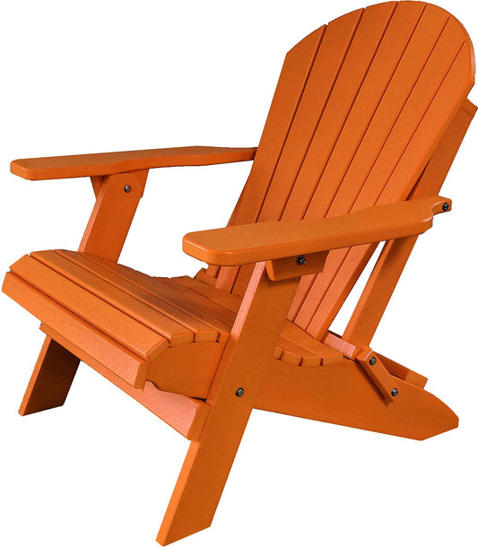 Poly Classic King Size Folding Adirondack Chair (Driftwood Gray On White)