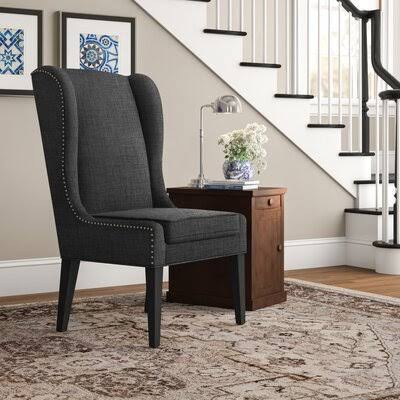 Polyester Wingback Chair Fabric: Charcoal