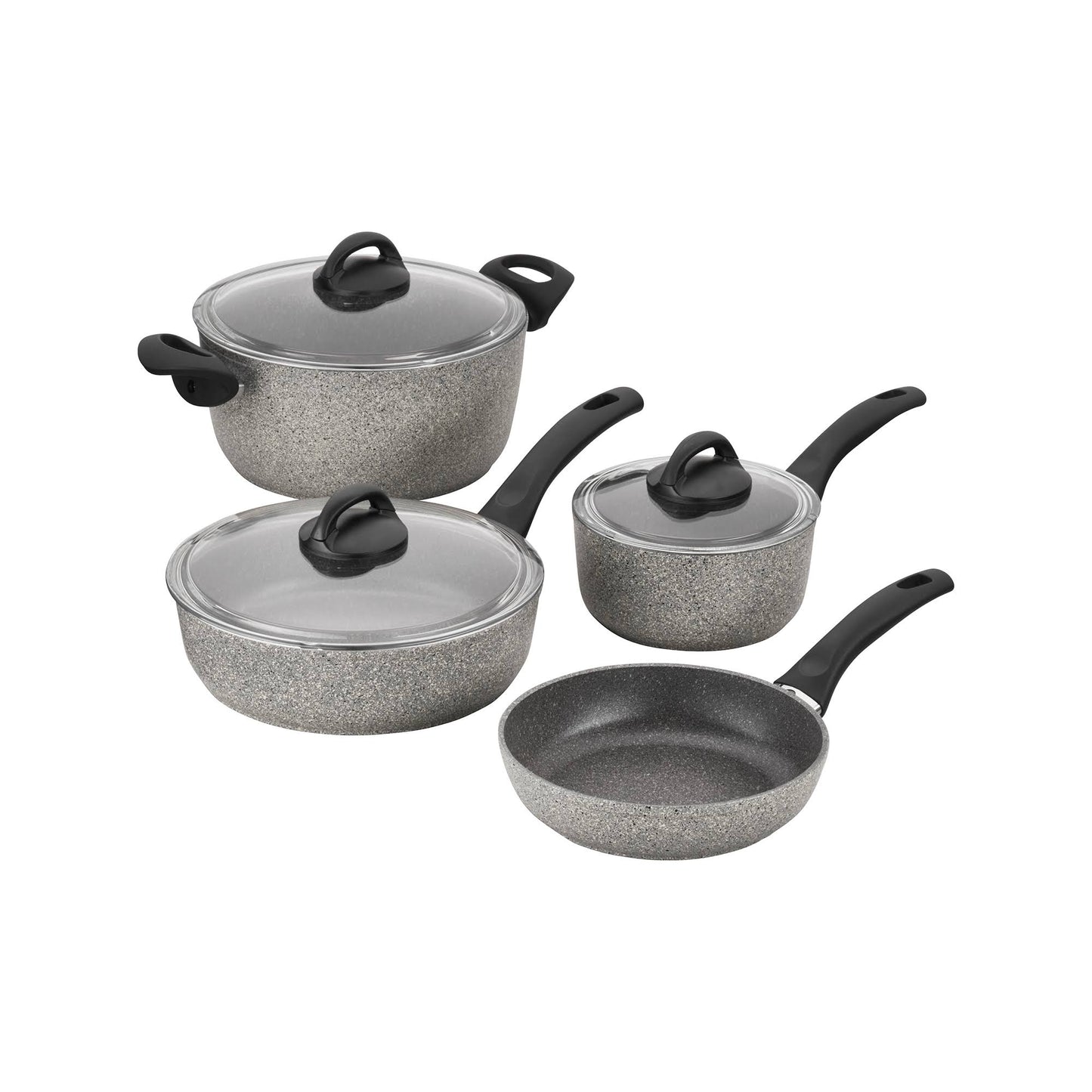 Parma 10pc Aluminum Nonstick Cookware Set, Marled Grey