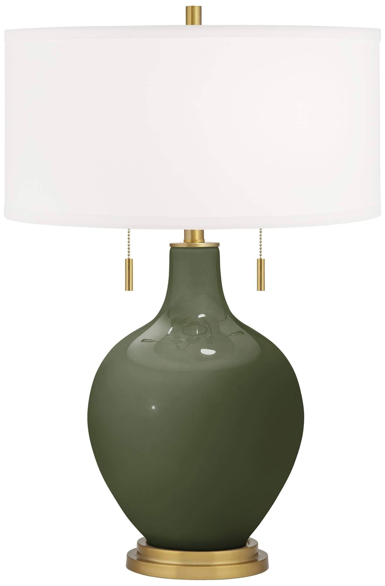 Plus Majolica Green Toby Brass Accents Table Lamp