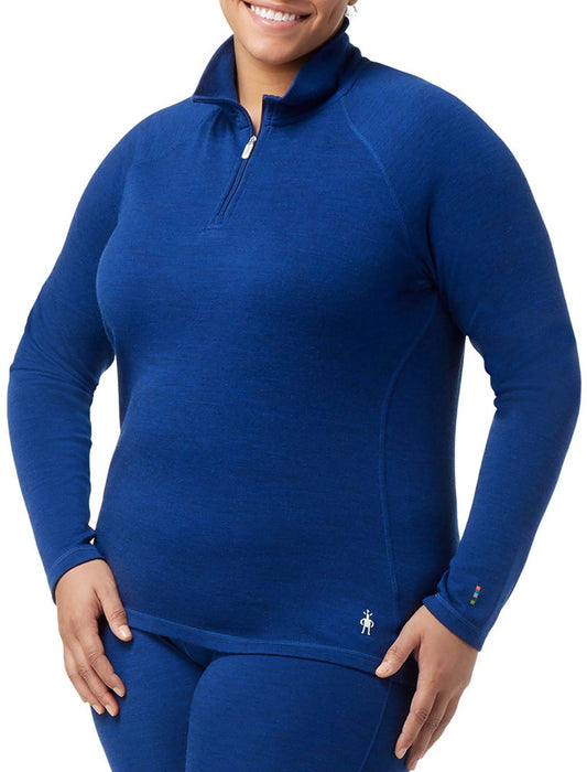 Plus Size Classic Thermal Merino Base Layer 1/4 Zip Women's Clothing Blueberry Hill Heather : 2x