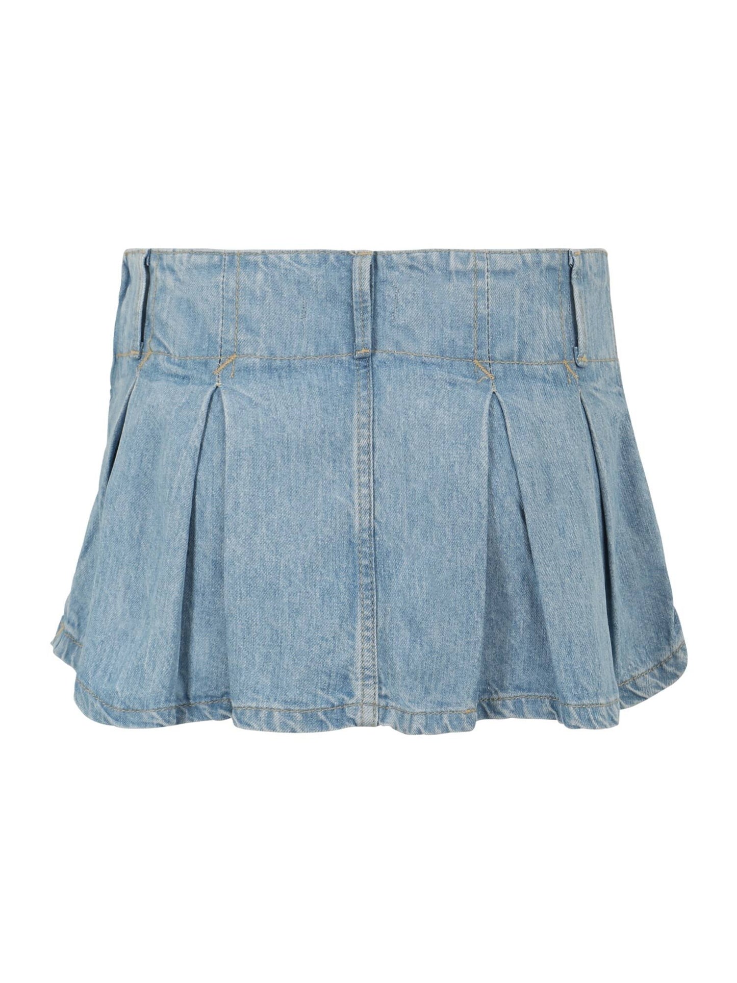 Pleated Denim Micro Skirt In Canyon Blue At Nordstrom, Size 12