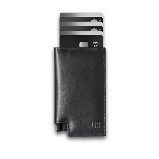 Parliament Slim Leather Wallet Rfid Blocking Quick Access Nappa Black