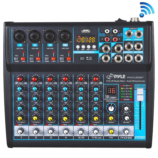 Pmxu83bt 8-Channel Bluetooth Studio Audio Mixer