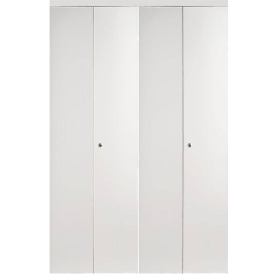 Plus 32 In. X 80 In. Smooth Flush Primed Solid Core Mdf Interior Closet Bi-Fold Door With Matching Trim