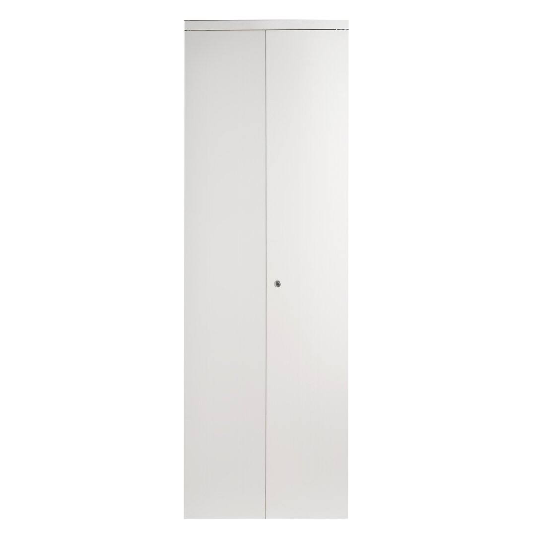 Plus 24 In. X 96 In. Smooth Flush Solid Core Primed Mdf Interior Closet Bi-Fold Door With Chrome Trim