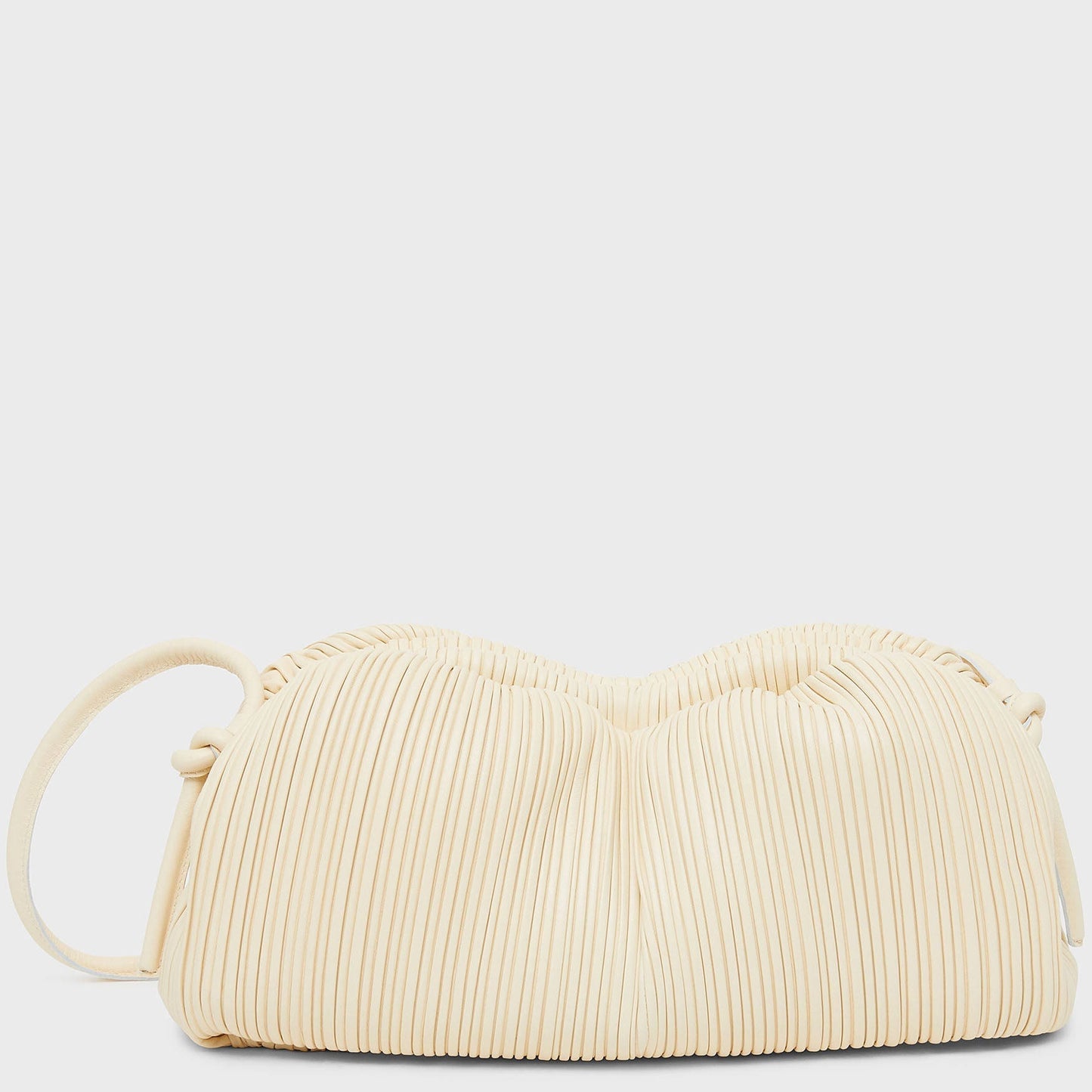 Pleated Mini Cloud Clutch - Crema