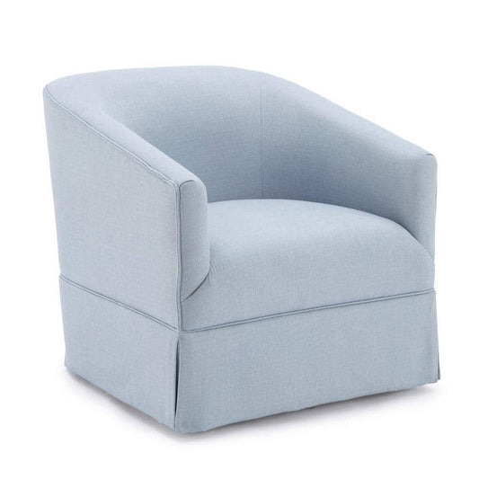 Pointe Elm Skirted Swivel Chair Sky Blue