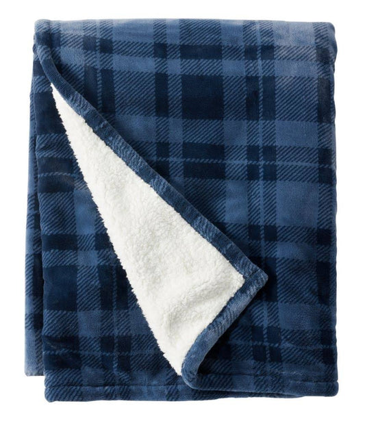 Plush Sherpa Throw Blue Extra Large Size |