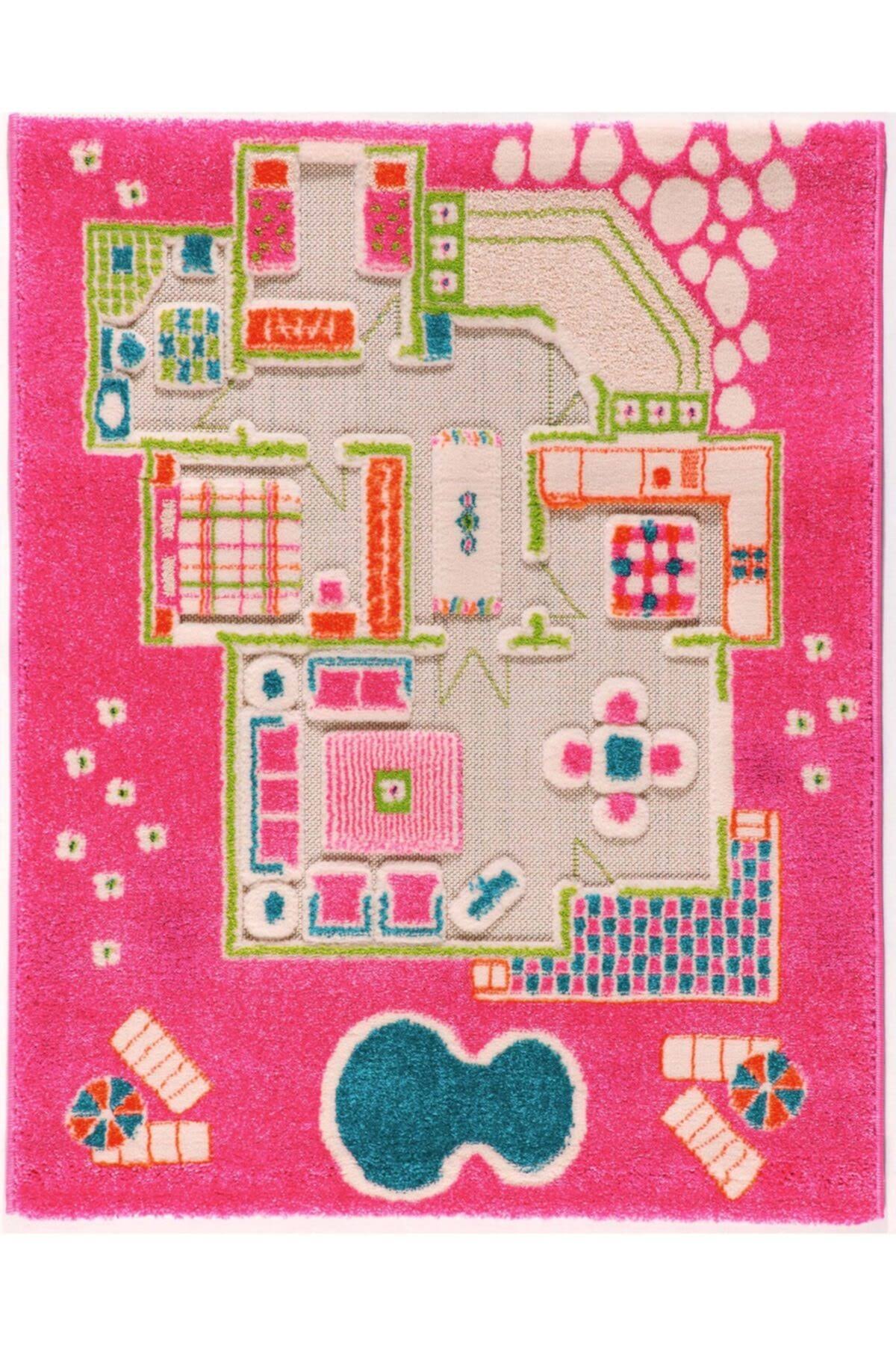 Playhouse 3d Play Rugs, Pink, Small