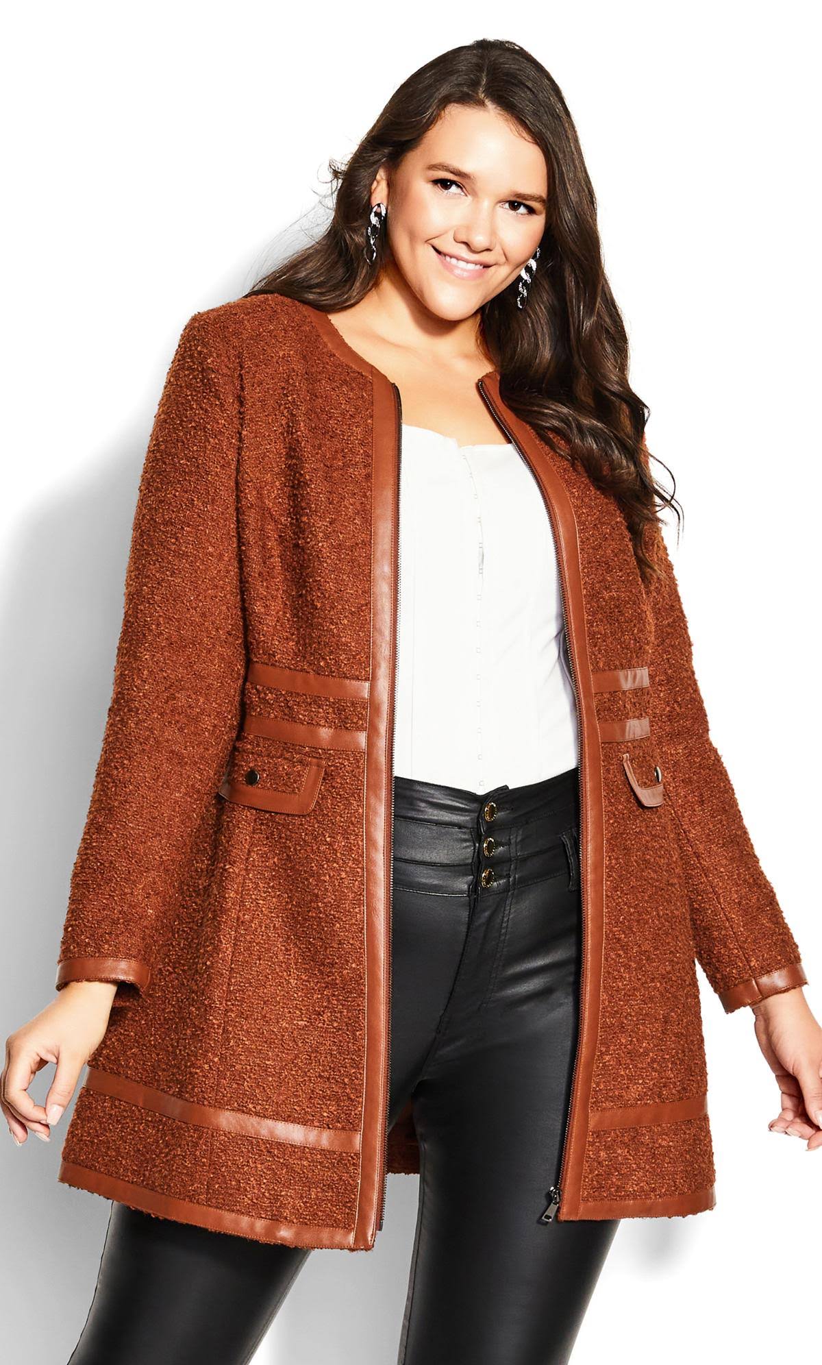 Plus Size Coat Winter Escape In Ginger | Size 14 | Avenue