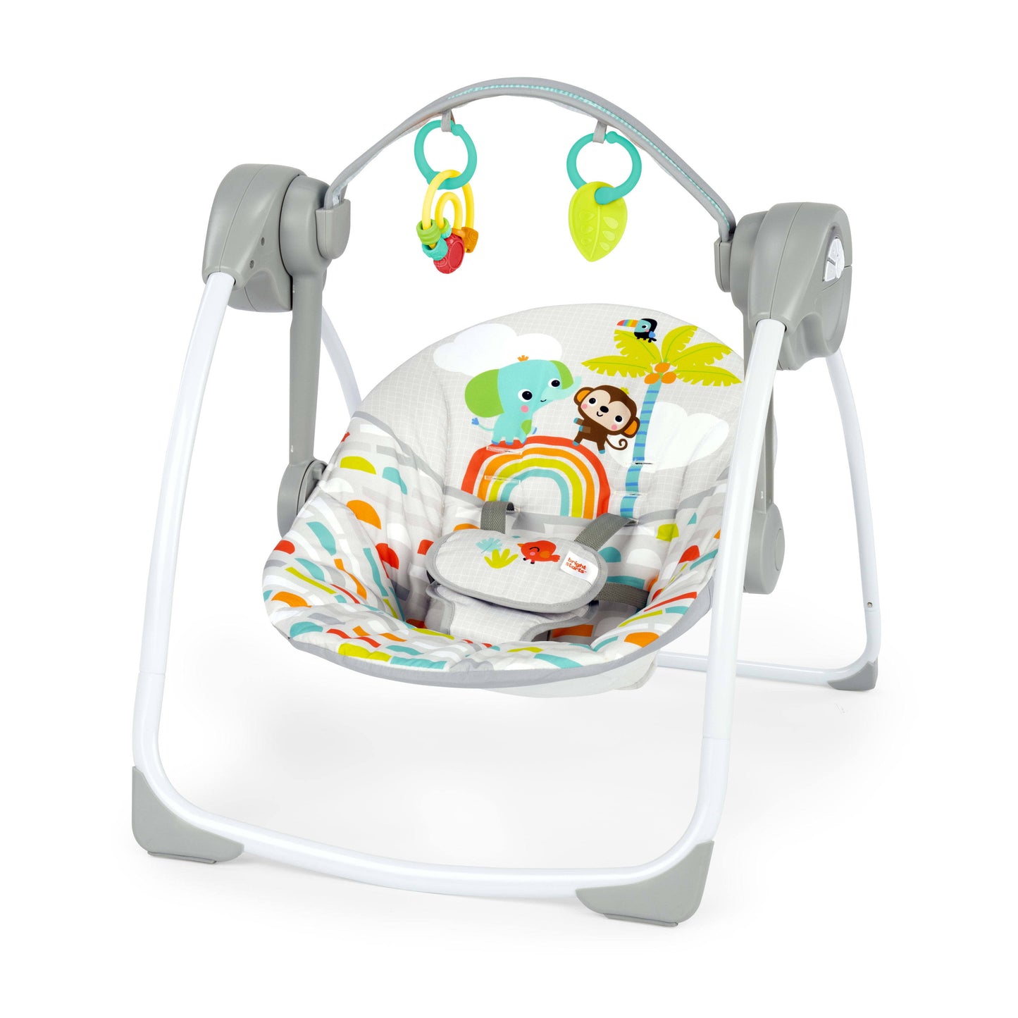 Playful Paradise Portable Compact Baby Swing With Toys, Unisex, Newborn +, Multicolor