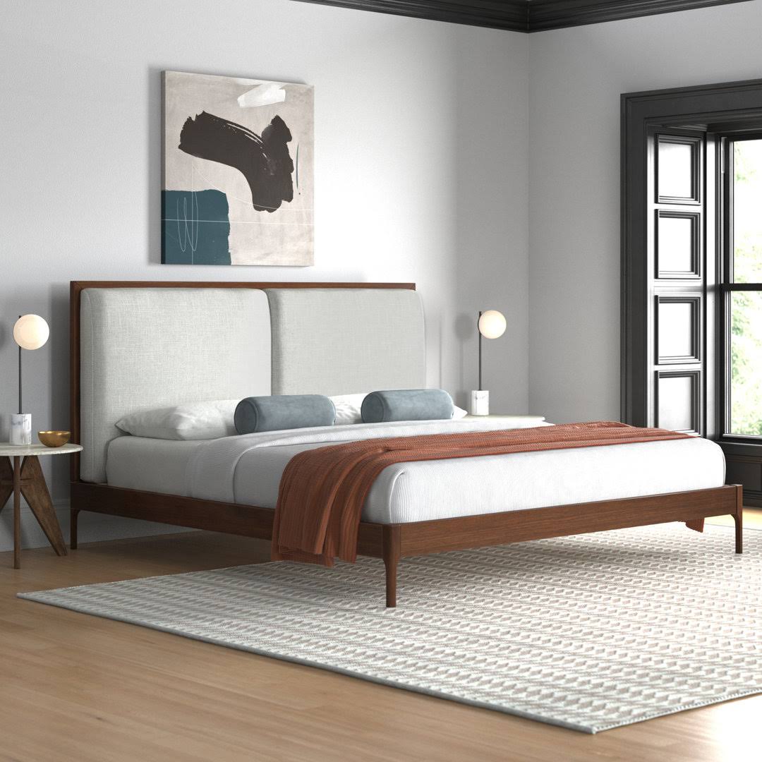 Platform Bed Size: King, Color: Natural