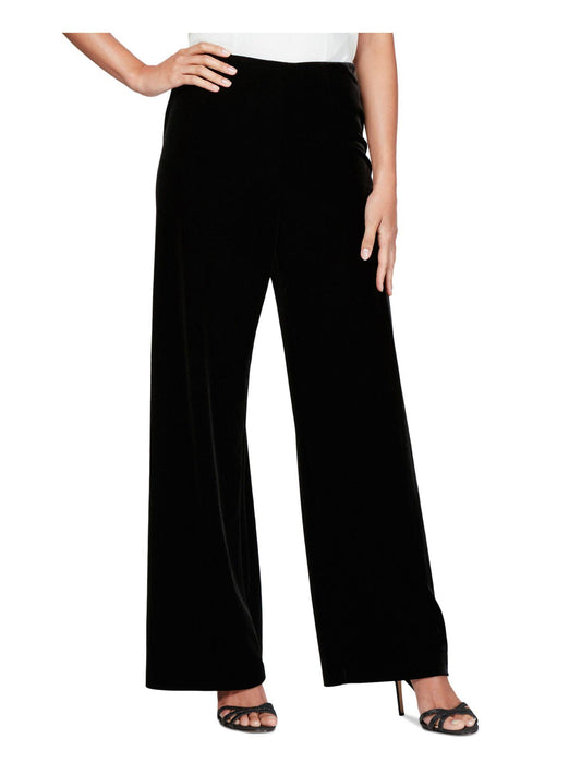 Plus Flat Front Velvet Pant Black / 2x