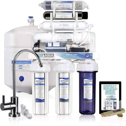 Platinum Series 100gpd Under Sink Reverse Osmosis Drinking Water Filtration System - Premium Filter (7 Stage Uv And Alkaline With Pump)