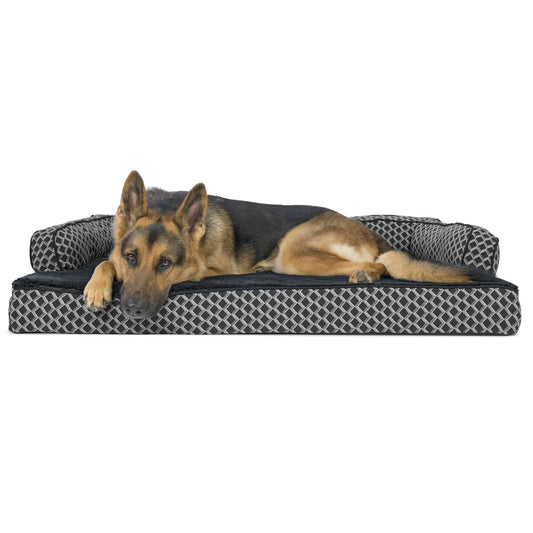 Plush & Decor Comfy Couch Orthopedic Sofa-Style Pet Bed - Diamond Gray (Jumbo)