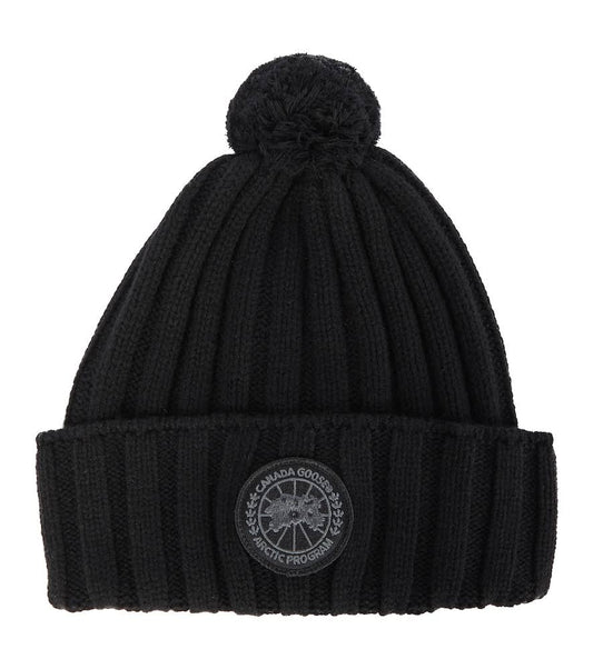 Pom Cashmere Beanie Ribbed, Black / Os