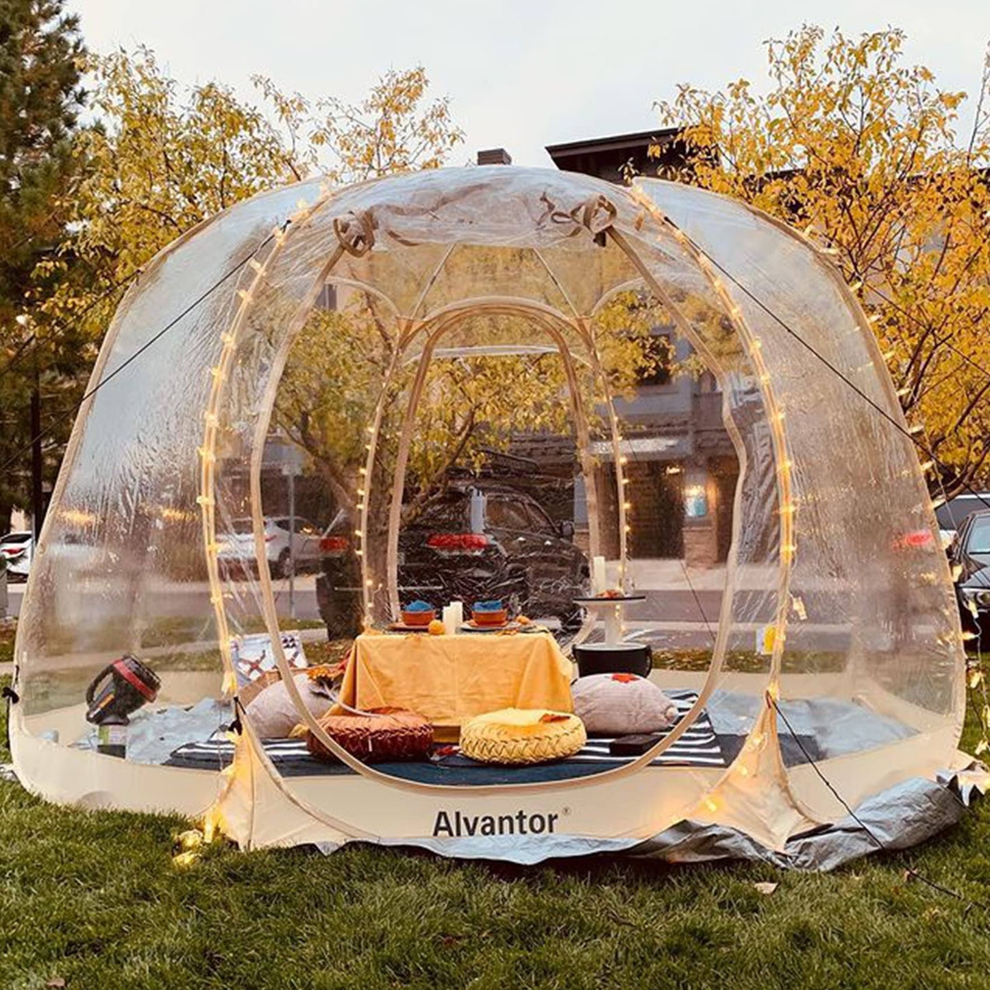 Pop Up Bubble Tent - 12’ X 12’ Instant Igloo Tent - 8-10 Person Screen House For Patios - Large Oversize Weather Proof Pod - Cold