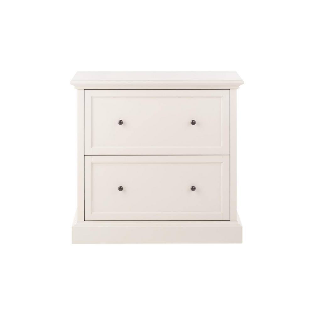 Polar Off-White 2-Drawer Wide File Cabinet