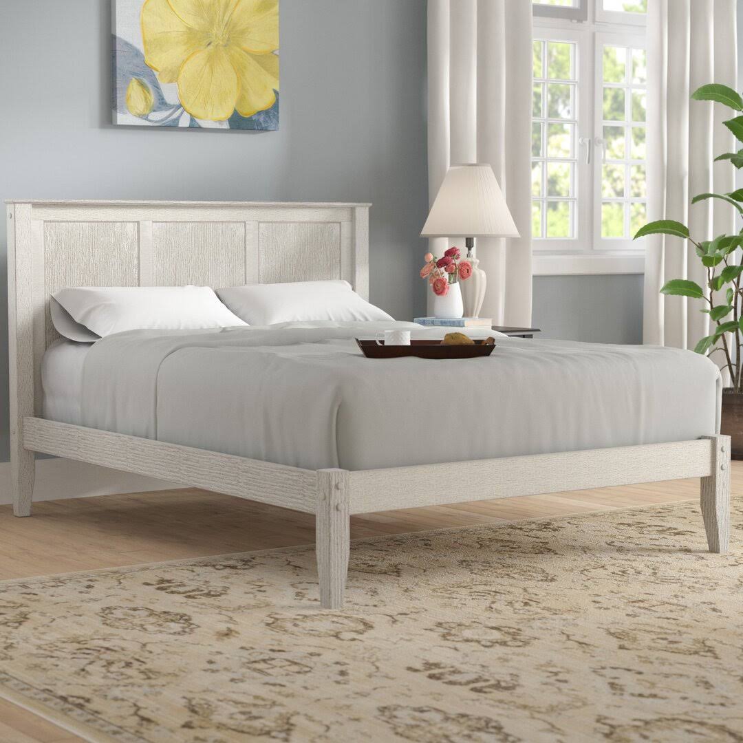 Platform Bed Size: Queen Color: White