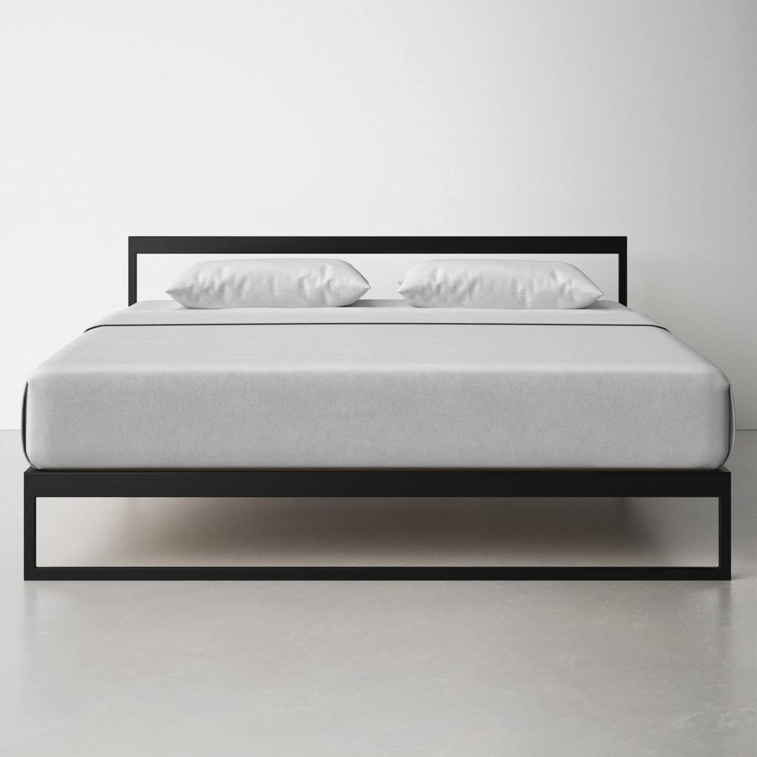 Platform Bed Size: King, Color: Black