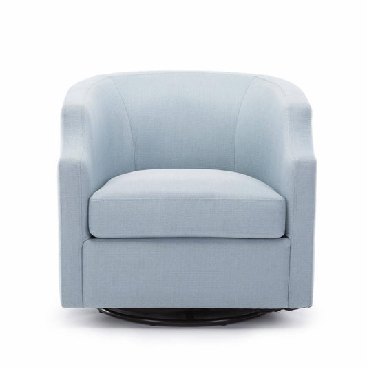 Pointe Infinity Sky Blue Swivel Barrel Chair