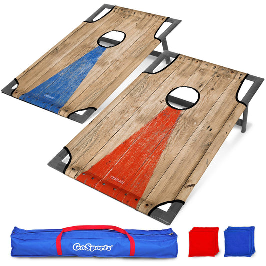 Portable 4'X2' Xl Pvc Cornhole Game Set With 8 Bean Bags And Case