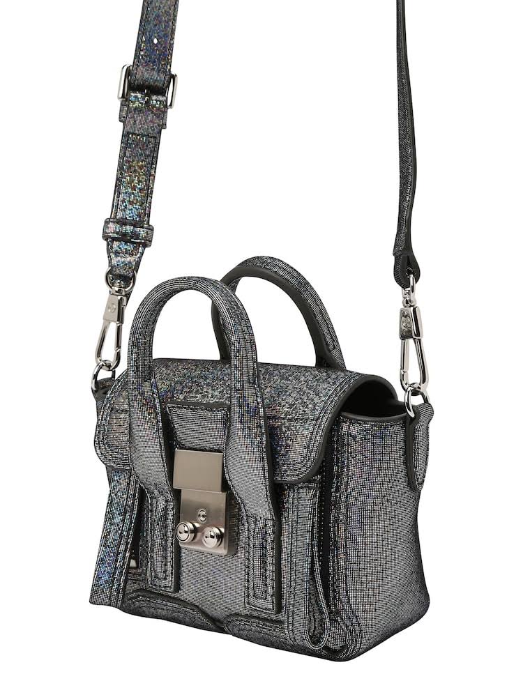 Pashli Nano Metallic Suede Shoulder Bag Multi