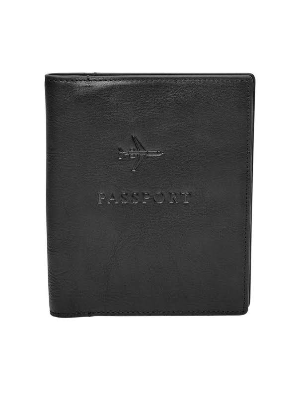 Passport Case Leather Wallet - Cognac, Men's, Brown