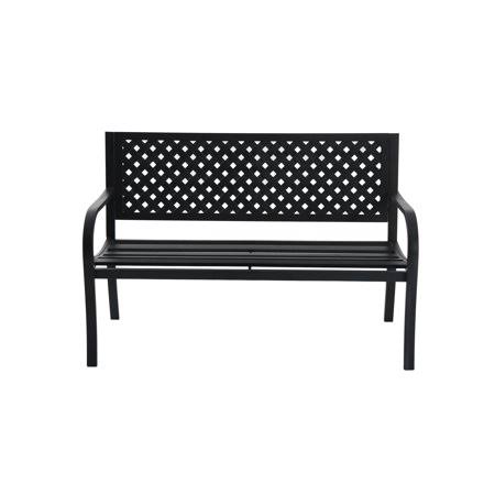 Patio And Garden Steel Bench - Black