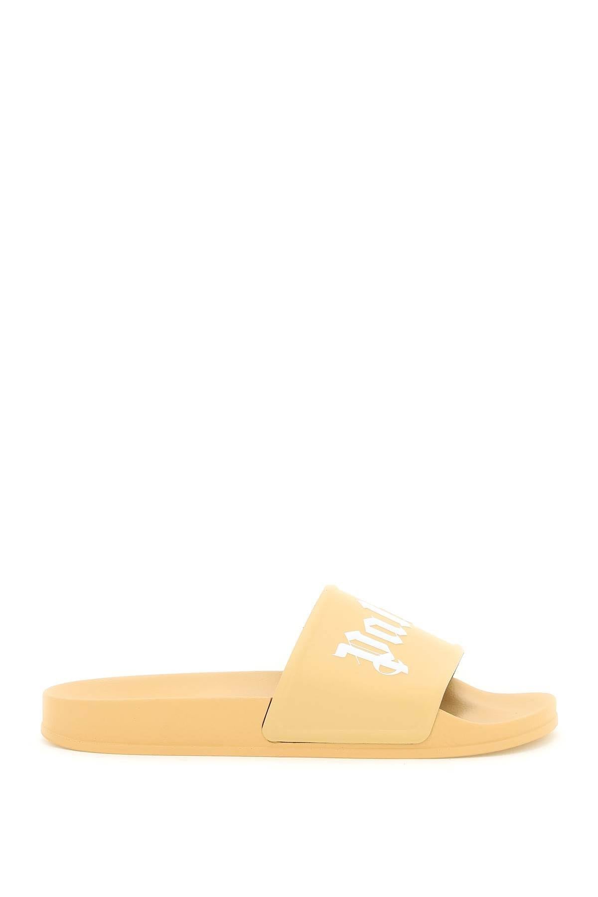 Pool Slides With Logo Beige - 42