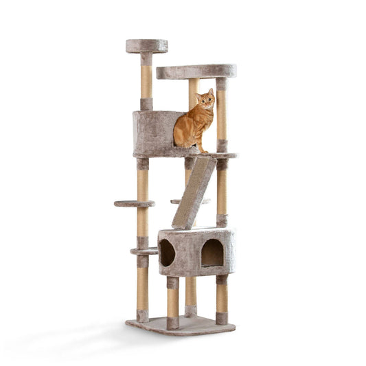 Plush Mansion Tall Cat Tower Taupe (1 Ct)