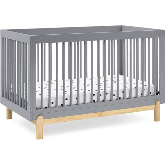 Poppy 4-In-1 Convertible Crib, Grey/Natural